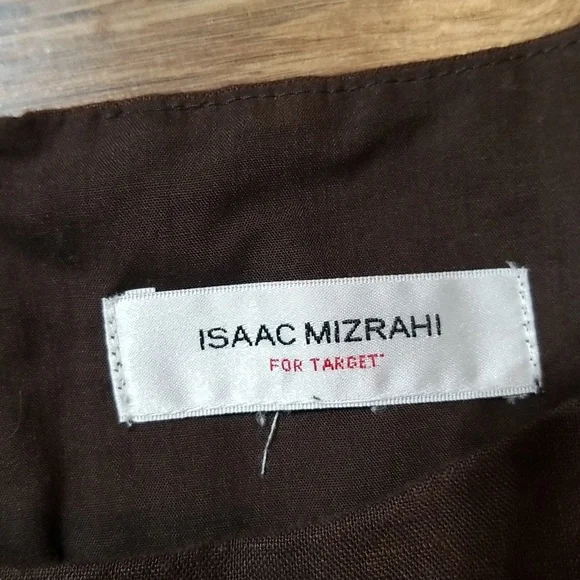 ISAAC MIZRAHI for TARGET Brown Embroidered Linen Shift Dress - Picture 3 of 14